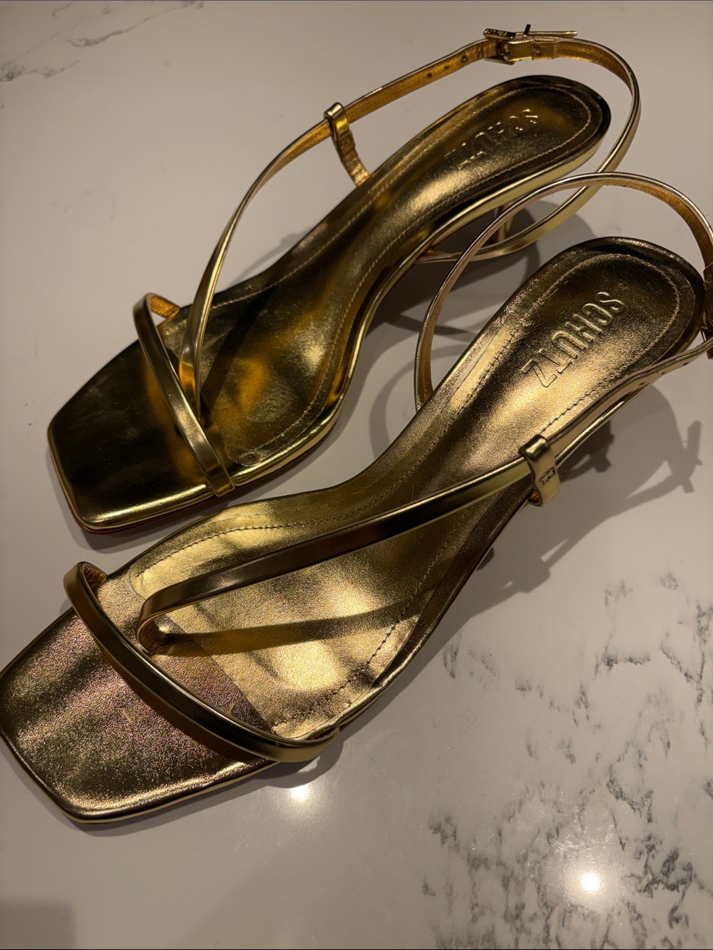 SCHUTZ Metallic Gold Heloise Sandal